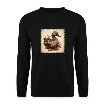 bathtube bath gift animal welfare baby duck - Unisex Sweatshirt - black - Front - Alina (178cm) & Michal (187cm)