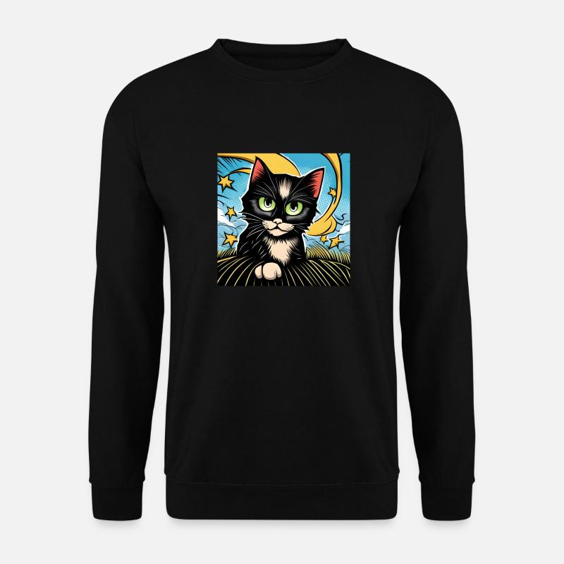 Niedliche schwarze Katze - Unisex Pullover - Schwarz
