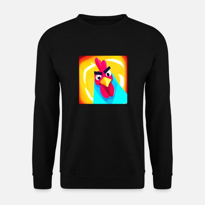 "Majesté Bleue: Le Coq Courageux - Sweat-shirt Unisexe - noir