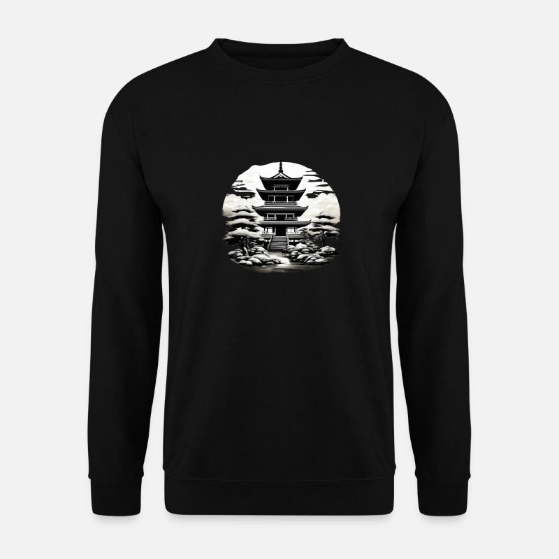 Japanischer Tempel - Unisex Pullover - Schwarz