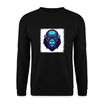 Blagues Ape Gorilla Awesome Happy Monkey Citation Drôle - Sweat-shirt Unisexe - noir - Devant - Alina (178cm) & Michal (187cm)