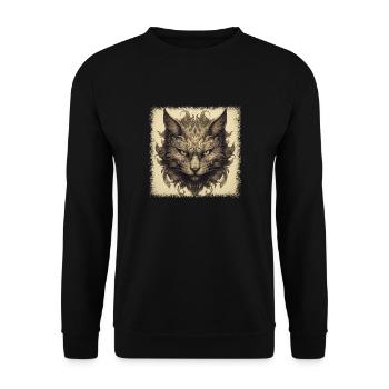 i love cats cat hair tshirts cats present animal - Unisex Sweatshirt - black - Front - Alina (178cm) & Michal (187cm)