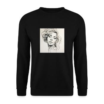 One Line Woman - Unisex Sweatshirt - black - Front - Alina (178cm) & Michal (187cm)