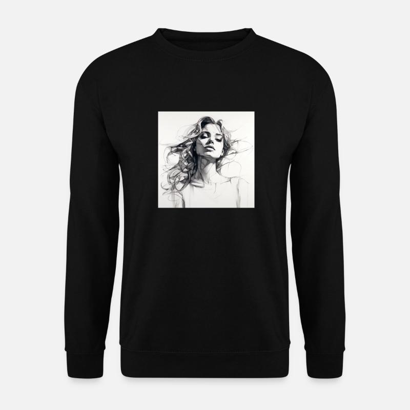 One Line Woman - Unisex Pullover - Schwarz
