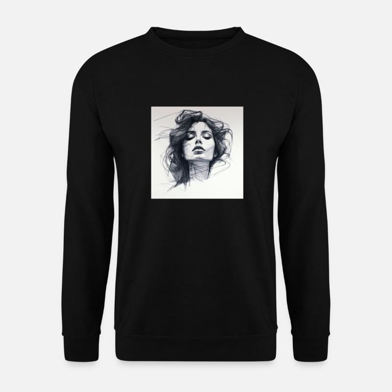 One Line Woman - Unisex Pullover - Schwarz