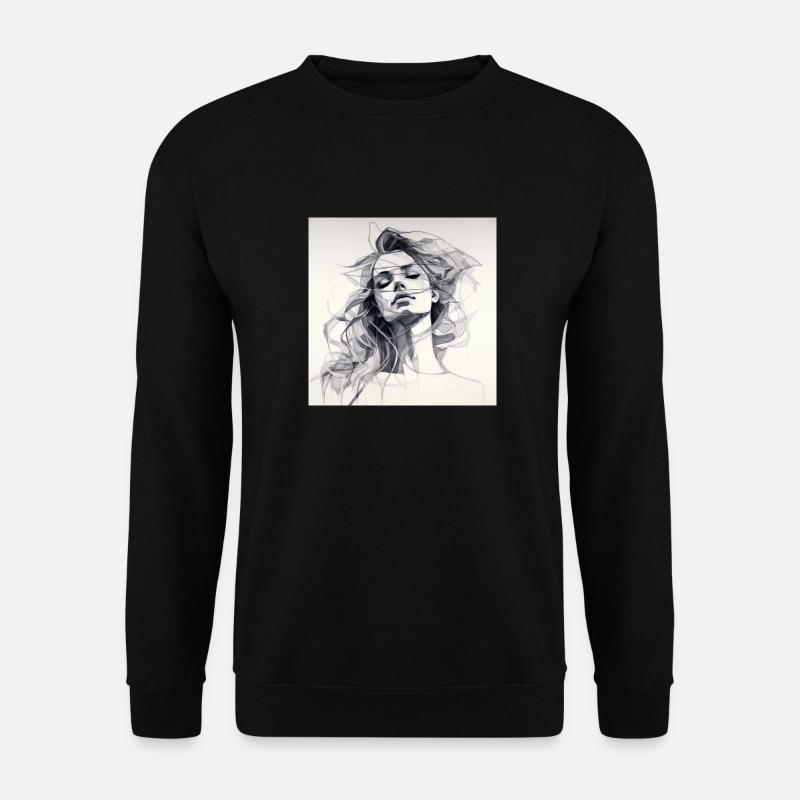 Woman One Line - Unisex Pullover - Schwarz