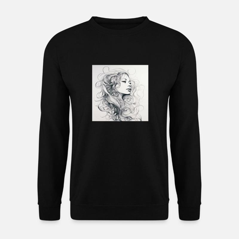 One Line Woman - Unisex Pullover - Schwarz