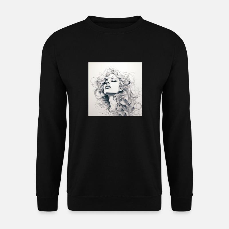 One Line Woman - Unisex Pullover - Schwarz