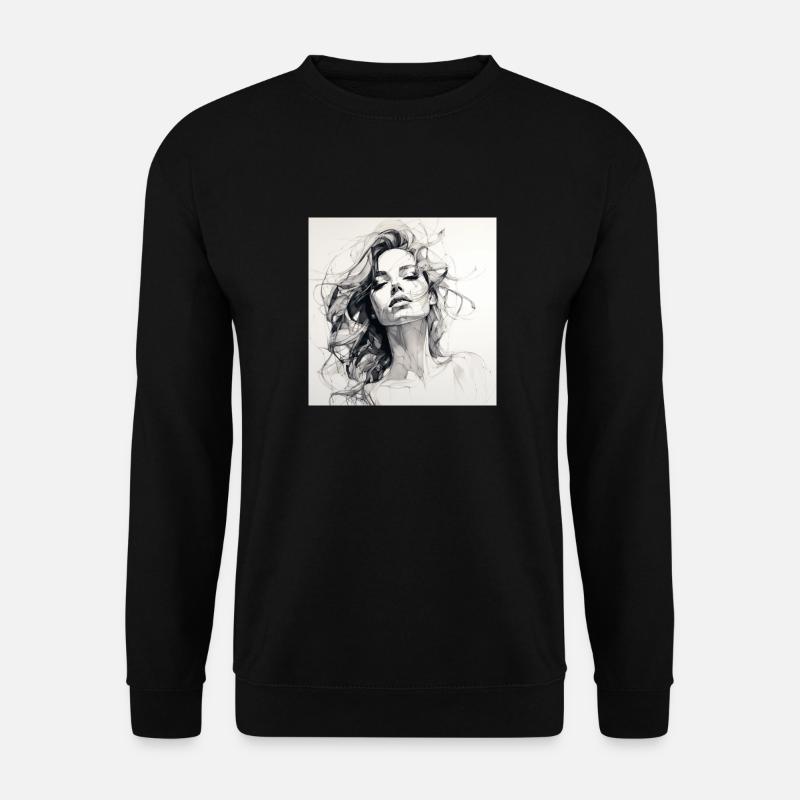 One Line Woman - Unisex Pullover - Schwarz
