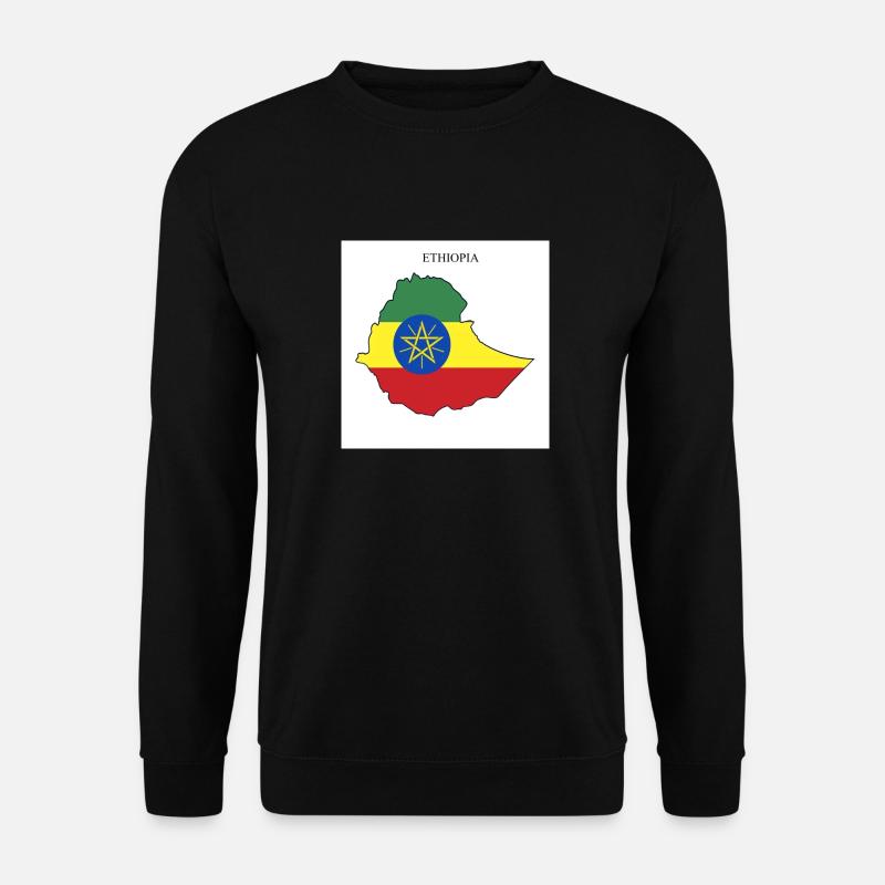 Ethiopia Flag, Map - Unisex Sweatshirt - black