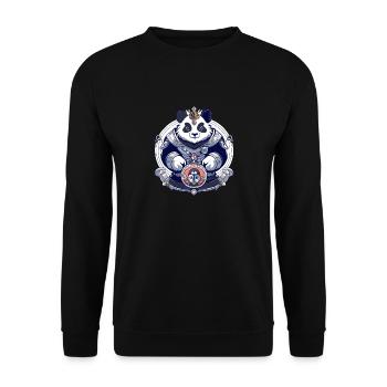 panda king - Unisex Pullover - Schwarz - Vorne - Alina (178cm) & Michal (187cm)