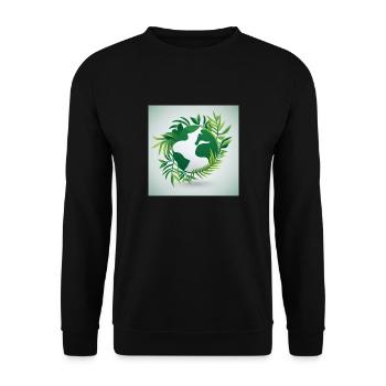 Nachhaltige Welt - Unisex Pullover - Schwarz - Vorne - Alina (178cm) & Michal (187cm)