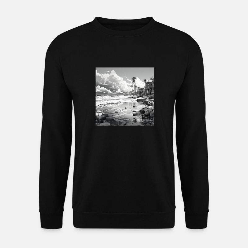 hongcity cayman islands black white beach - Unisex Pullover - Schwarz