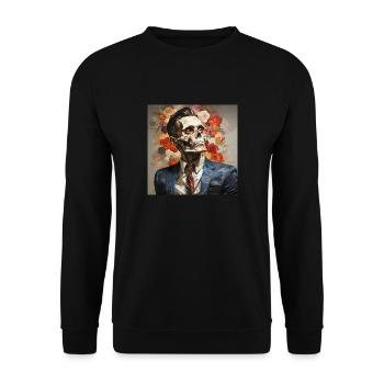 rough paintig of a low poly human paint - Unisex Sweatshirt - black - Front - Alina (178cm) & Michal (187cm)
