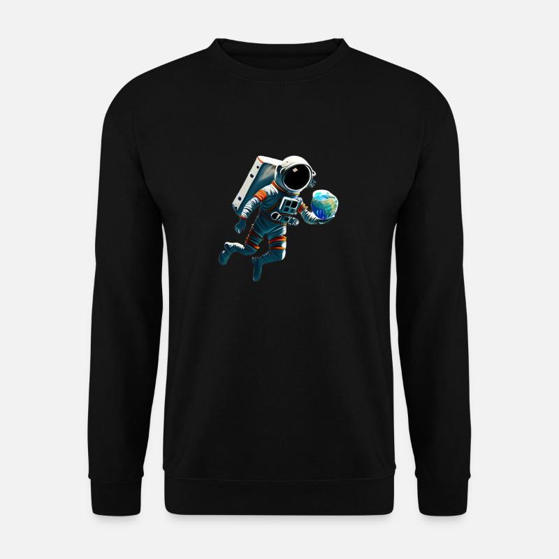 Astronaut mit Planeten - Unisex Pullover - Schwarz