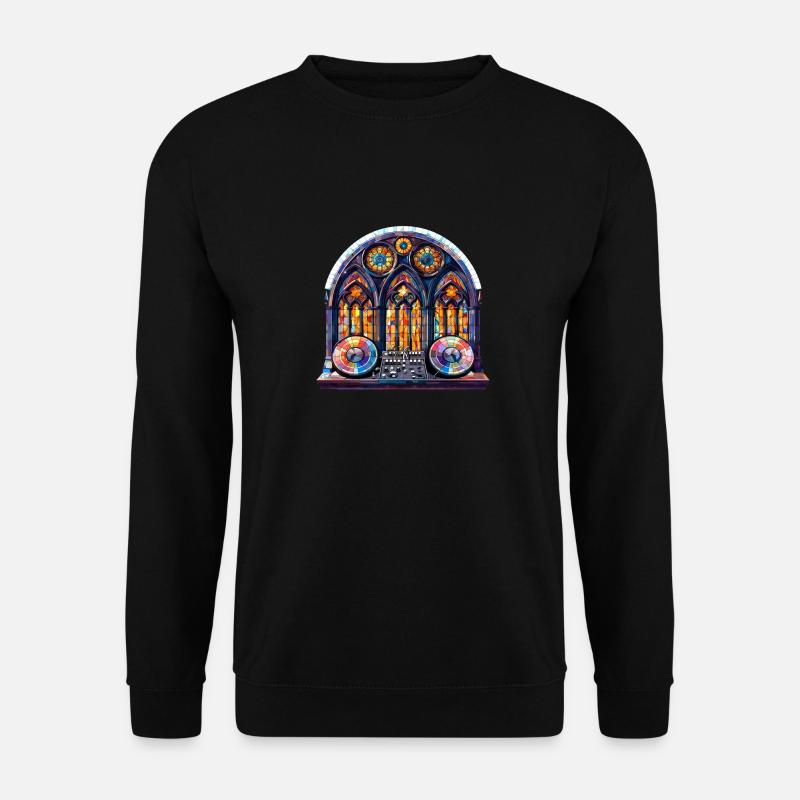 Kirchenfenster Turntables - Unisex Pullover - Schwarz
