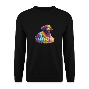Regenbogen Pudel - Unisex Pullover - Schwarz - Vorne - Alina (178cm) & Michal (187cm)