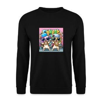 Hip Hop Chihuahuas Candy Style Sonnenbrille Comic - Unisex Pullover - Schwarz - Vorne - Alina (178cm) & Michal (187cm)