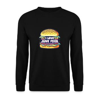 I Love Junk Food - Unisex Sweatshirt - black - Front - Alina (178cm) & Michal (187cm)