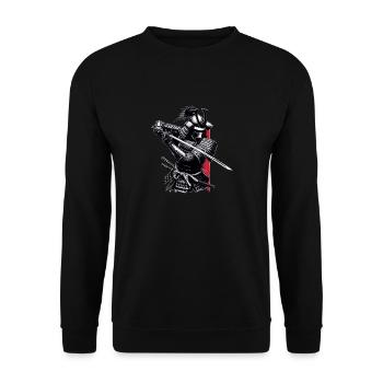 Samurai - Unisex Pullover - Schwarz - Vorne - Alina (178cm) & Michal (187cm)