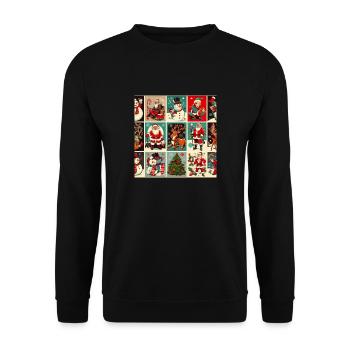 Weihnachtlicher Rahmen - Unisex Pullover - Schwarz - Vorne - Alina (178cm) & Michal (187cm)