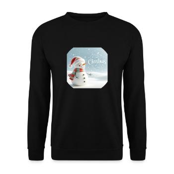 bonhomme de neige avec l’inscription Joyeux Noël - Sweat-shirt Unisexe - noir - Devant - Alina (178cm) & Michal (187cm)