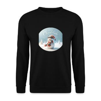 bonhomme de neige avec l’inscription Joyeux Noël - Sweat-shirt Unisexe - noir - Devant - Alina (178cm) & Michal (187cm)