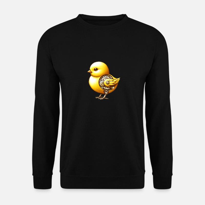 Mechanisches kleines Huhn - Unisex Pullover - Schwarz