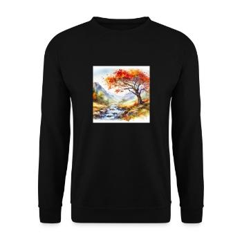 Watercolor Painting - Unisex Sweatshirt - black - Front - Alina (178cm) & Michal (187cm)