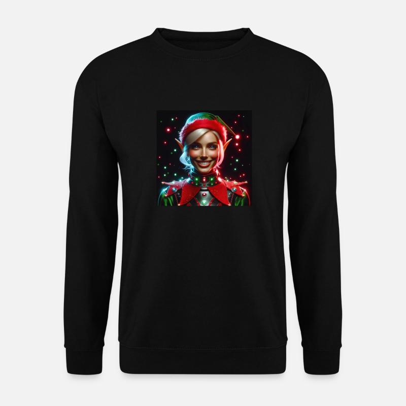 Cyberpunk Weihnachtselfe - Unisex Pullover - Schwarz
