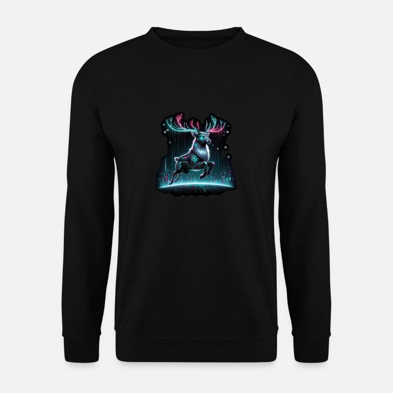 Cyberpunk Rentier - Unisex Pullover - Schwarz