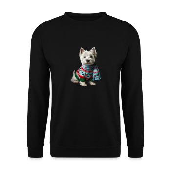 West Highland White Terrier Weihnachten - Unisex Pullover - Schwarz - Vorne - Alina (178cm) & Michal (187cm)