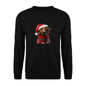 Rhodesian Ridgeback Weihnachten - Unisex Pullover - Schwarz - Vorne - Alina (178cm) & Michal (187cm)