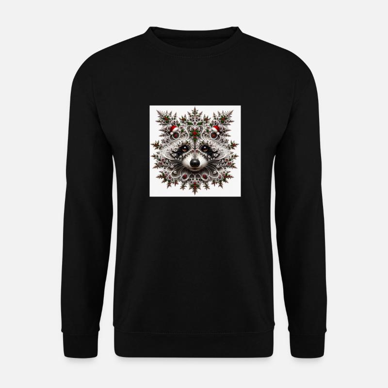 Waschbär Weihnachtsmotiv - Unisex Pullover - Schwarz