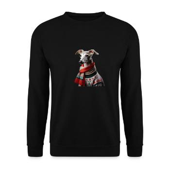 Italienisches Windspiel Weihnachten - Unisex Pullover - Schwarz - Vorne - Alina (178cm) & Michal (187cm)