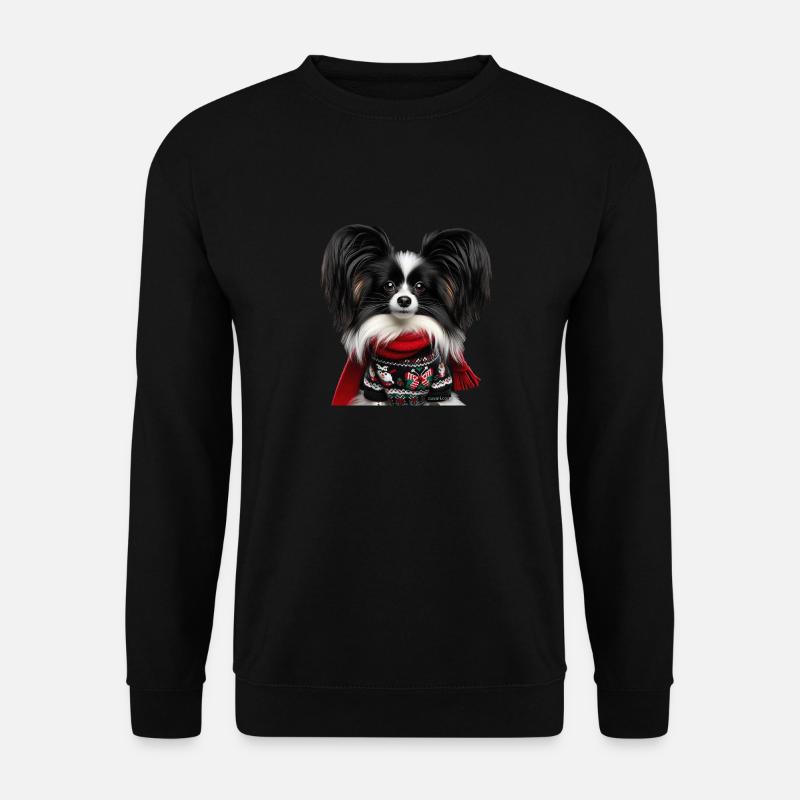 Papillon Weihnachten - Unisex Pullover - Schwarz