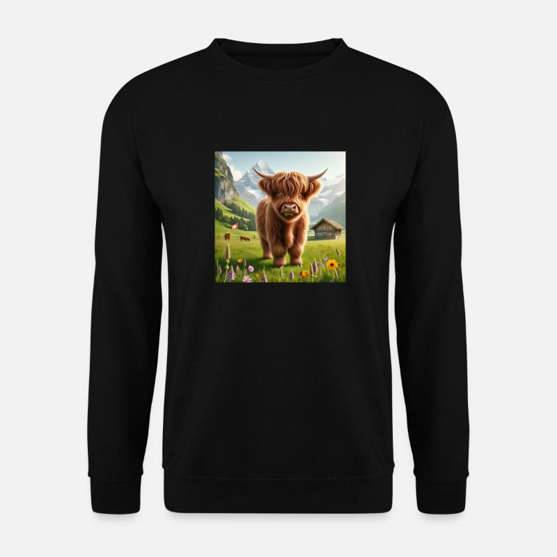 Cute Highland cow - Unisex Pullover - Schwarz