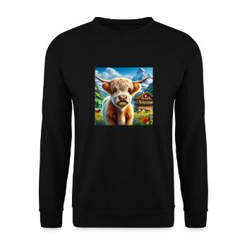 Vache Highland aux cornes majestueuses - Sweat-shirt Unisexe - noir - Devant - Alina (178cm) & Michal (187cm)