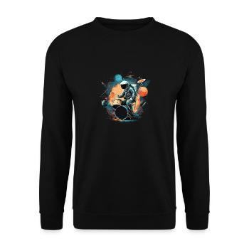 Space Drummer - Unisex Sweatshirt - black - Front - Alina (178cm) & Michal (187cm)