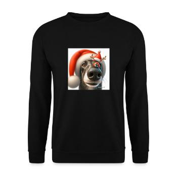 Greyhound Marienkäfer Weihnachten. - Unisex Pullover - Schwarz - Vorne - Alina (178cm) & Michal (187cm)