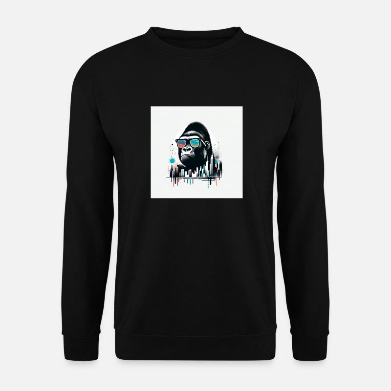 Gorilla mit Sonnenbrille - Unisex Pullover - Schwarz