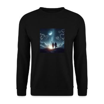 Romantische Sternennacht - Unisex Pullover - Schwarz - Vorne - Alina (178cm) & Michal (187cm)