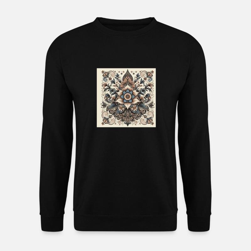 Florales Mandala - Unisex Pullover - Schwarz