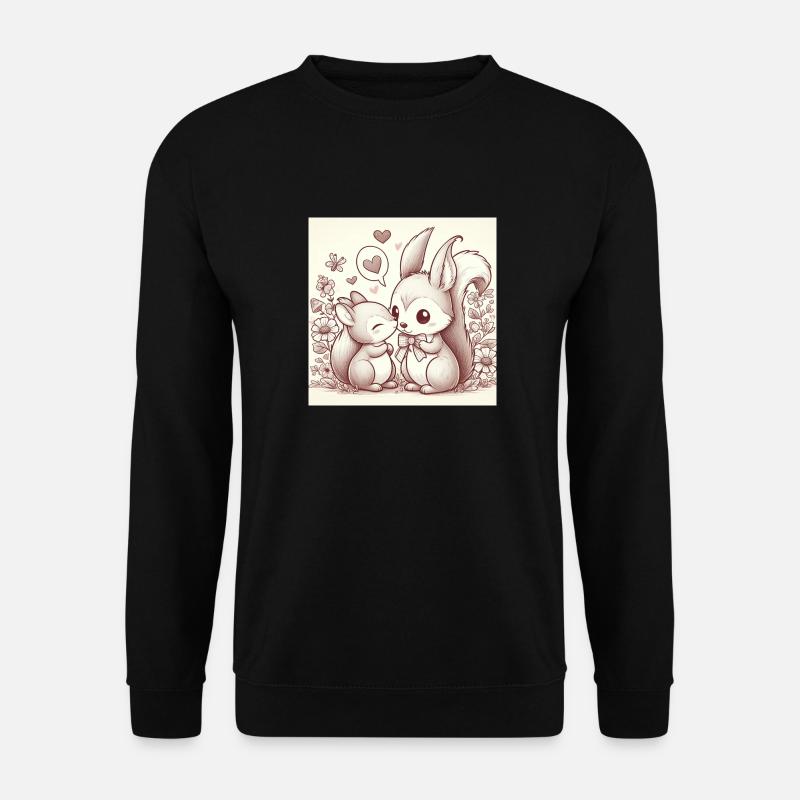 Eichhörnchen Liebe - Unisex Pullover - Schwarz