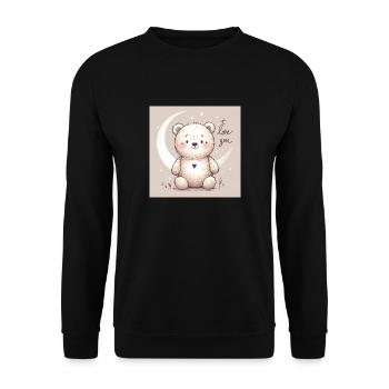 Bär Liebe - Unisex Pullover - Schwarz - Vorne - Alina (178cm) & Michal (187cm)