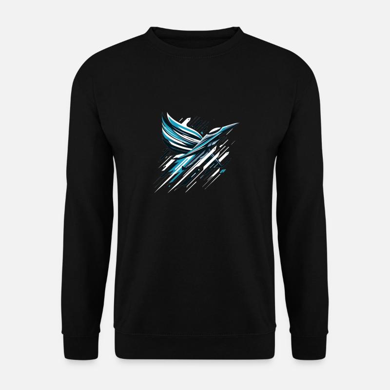 Fliegender Cyber-Schwan - Unisex Pullover - Schwarz