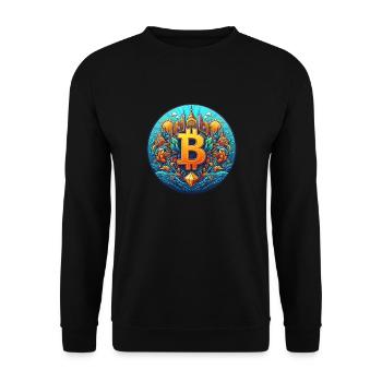 Bitcoin Cryptowelt 2 - Unisex Pullover - Schwarz - Vorne - Alina (178cm) & Michal (187cm)