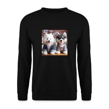Pup Gang - Unisex Sweatshirt - black - Front - Alina (178cm) & Michal (187cm)