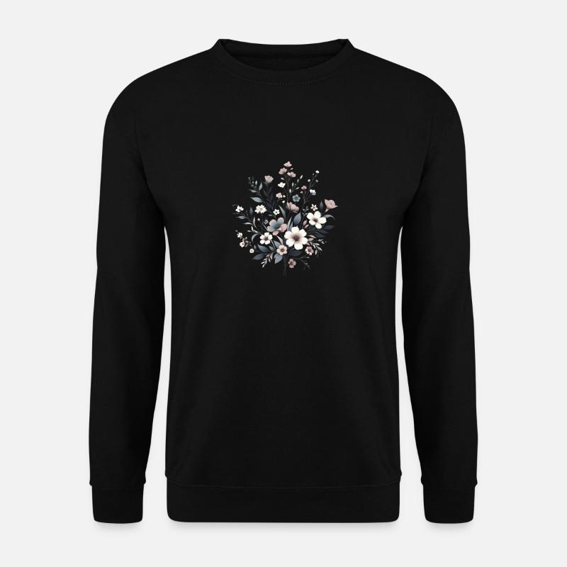 Blumen Muster - Unisex Pullover - Schwarz
