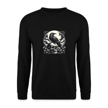 Eclipse of the Corvid - Unisex Sweatshirt - black - Front - Alina (178cm) & Michal (187cm)